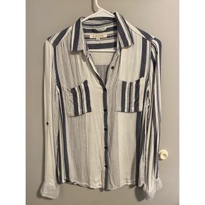 White & blue stripped blouse